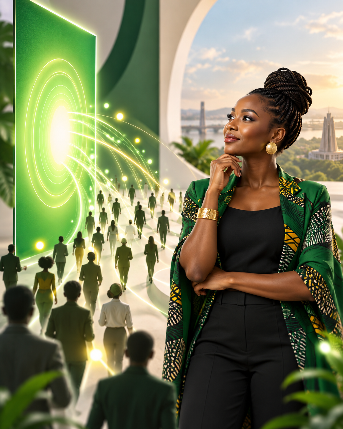 Une entrepreneure guide une audience vers une nouvelle opportunité de marque