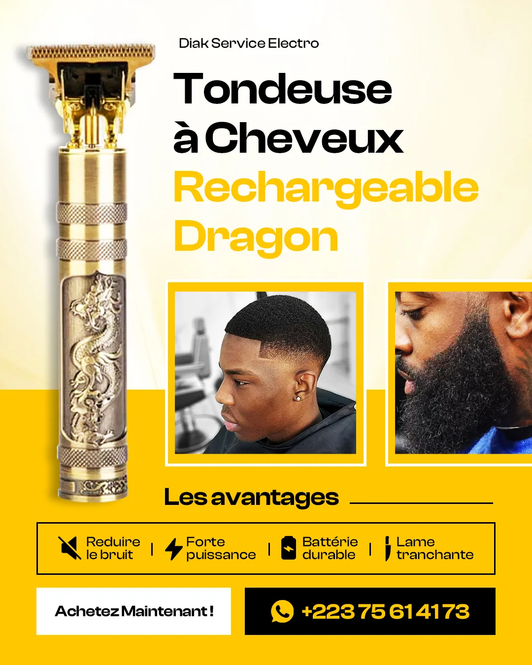 Affiche Diak Service Electro - tondeuse rechargeable