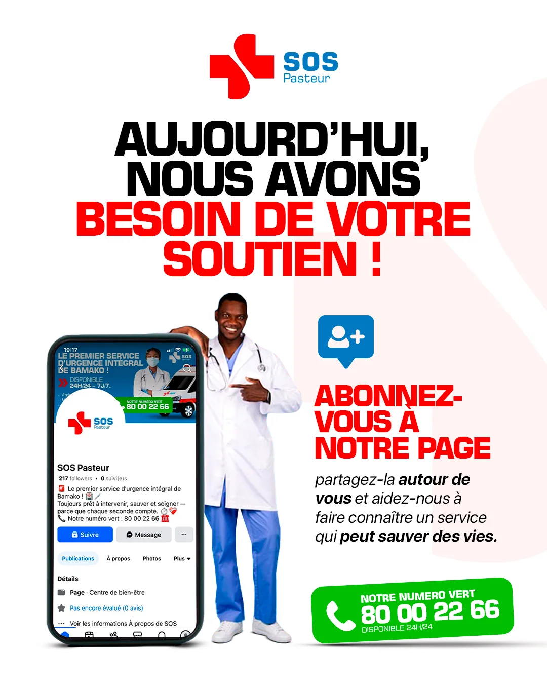 Affiche SOS Pasteur - appel au soutien