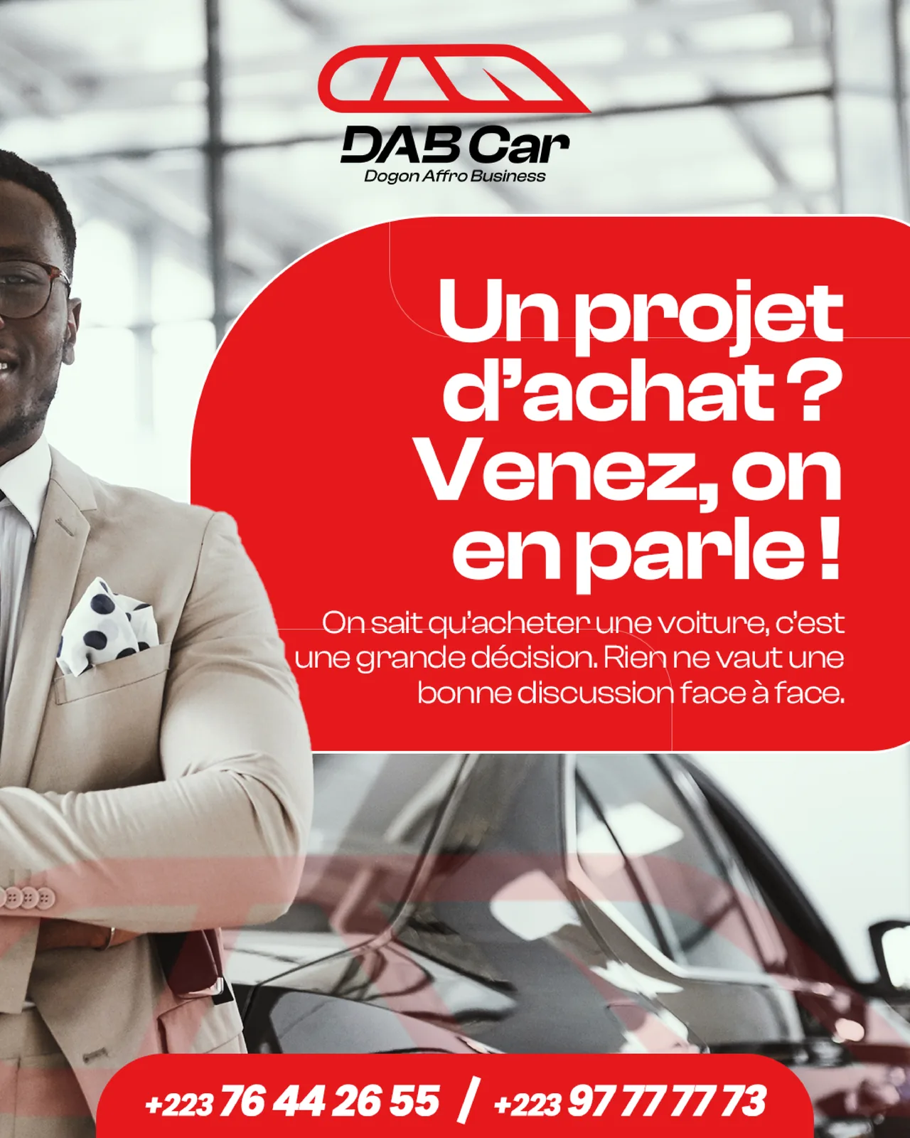 DAB Car - Annonce de réassurance pour un projet d'achat