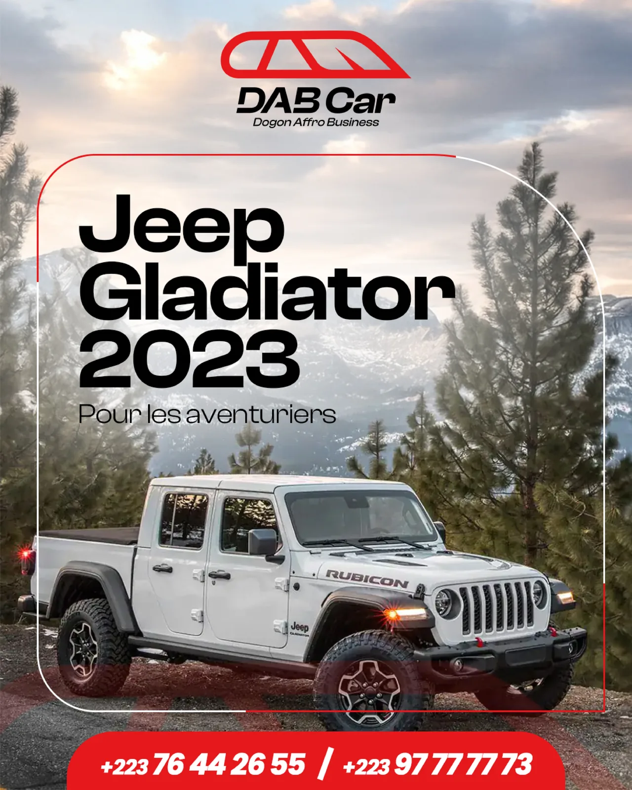 DAB Car - Mise en avant Jeep Gladiator 2023