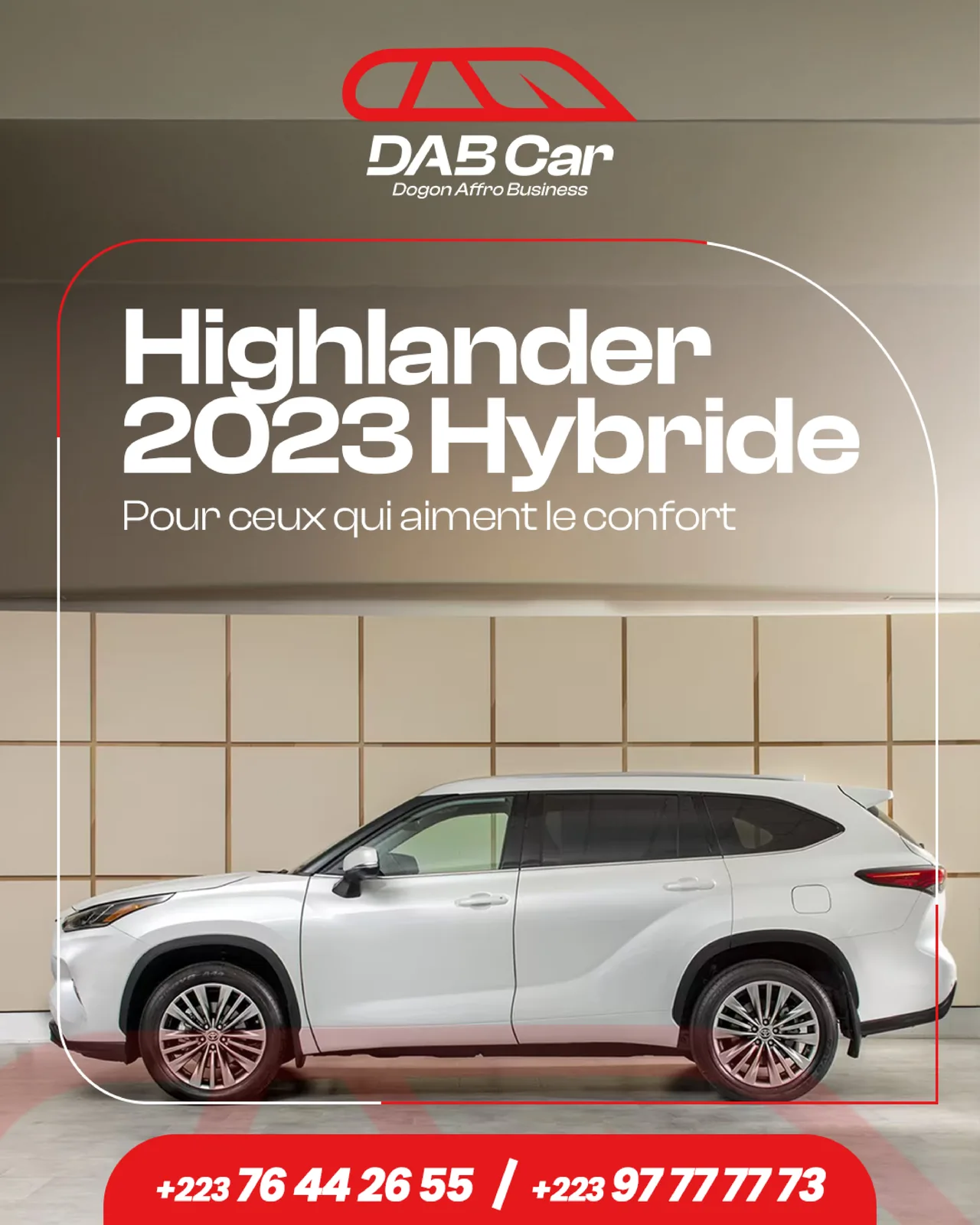 DAB Car - Mise en avant Highlander 2023 Hybride