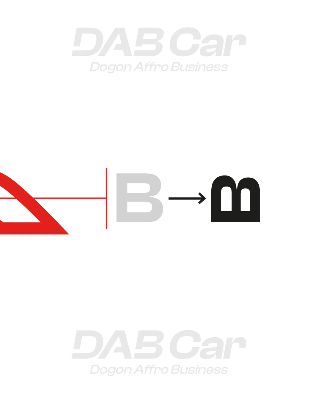 DAB Car - Construction typographique du B