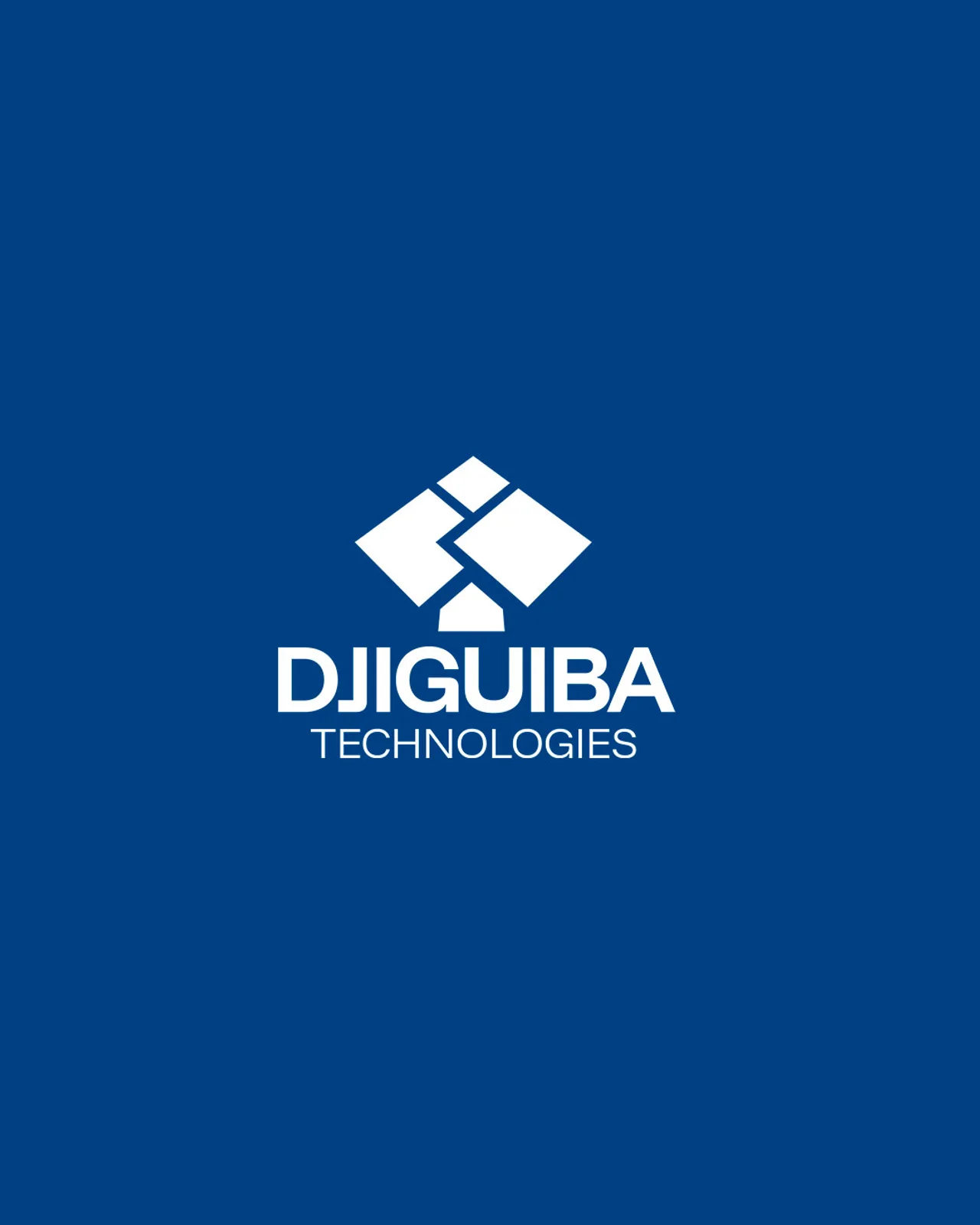 Djiguiba Technologies - Déclinaison secondaire du logo sur fond bleu