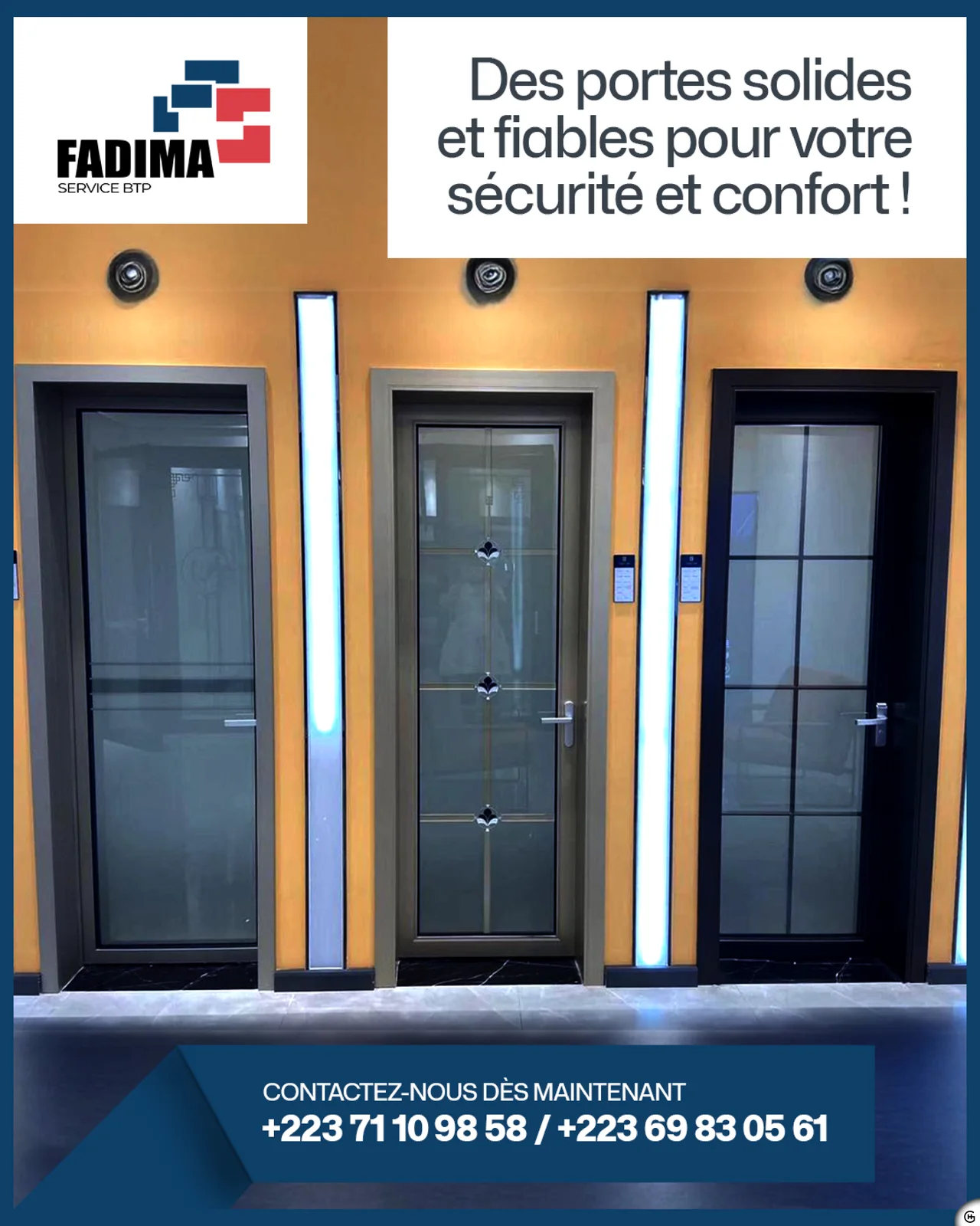 Fadima Service BTP - Visuel réseaux sociaux pour portes solides