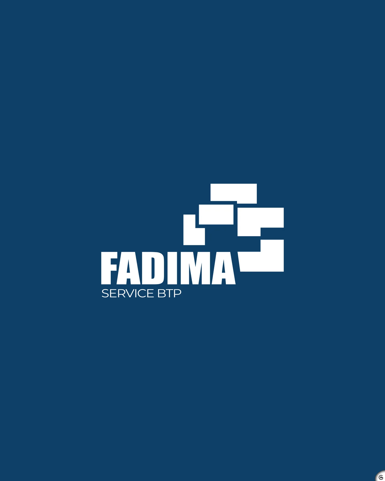 Fadima Service BTP - Déclinaison du logo blanc sur bleu