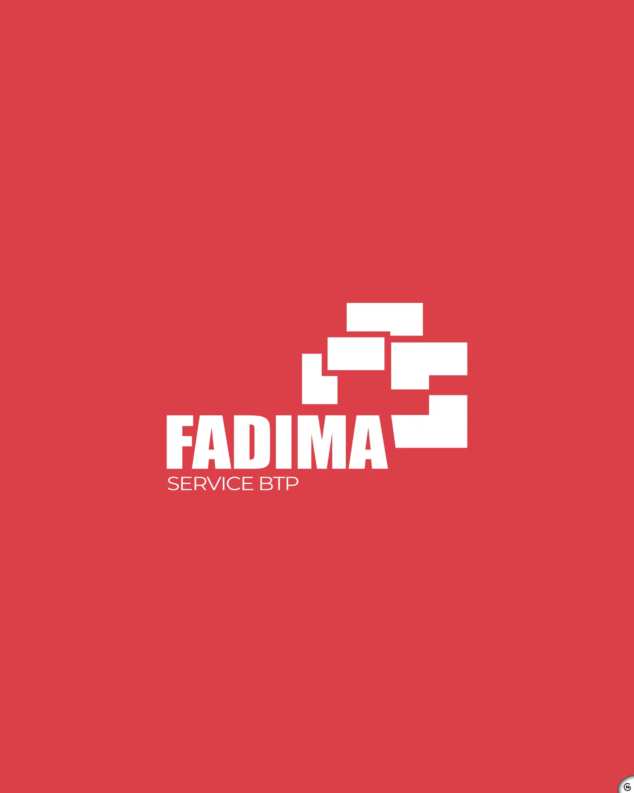 Fadima Service BTP - Déclinaison du logo blanc sur rouge
