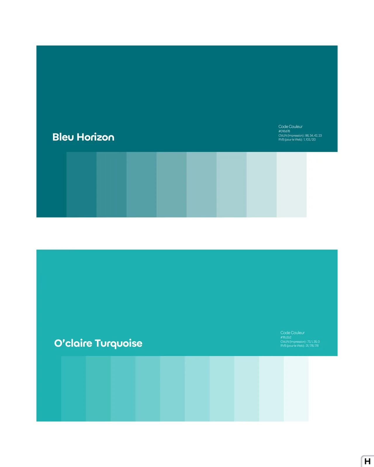 O'clairVue - Palette Bleu Horizon et turquoise
