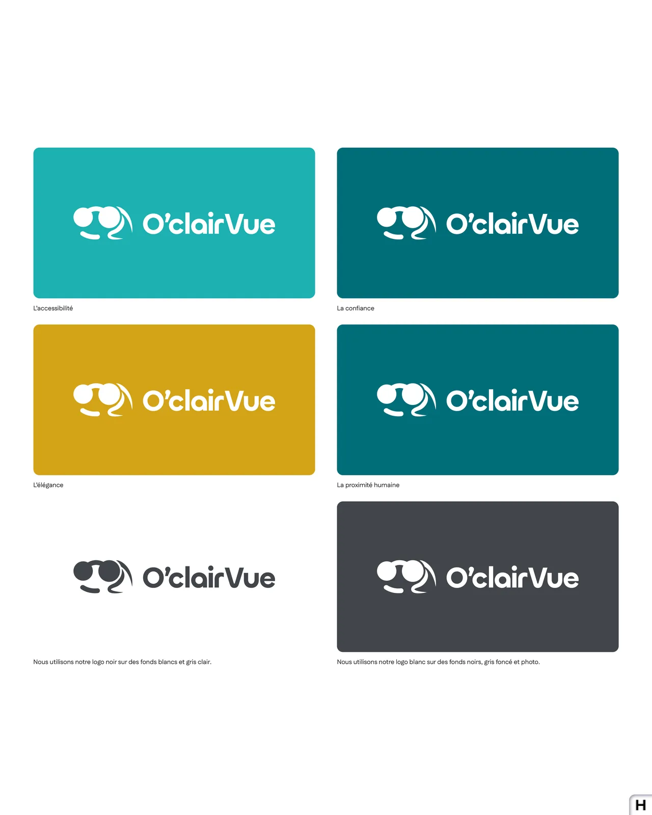 O'clairVue - Déclinaisons du logo